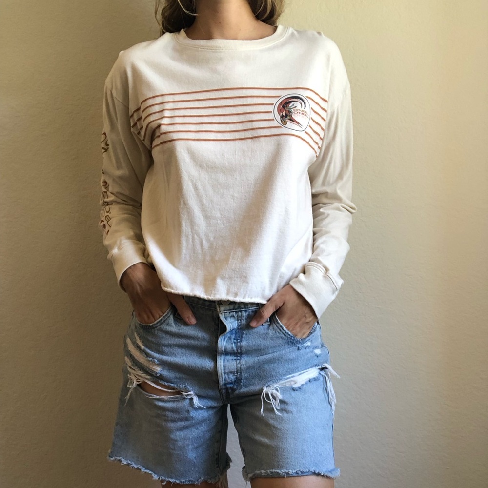 O'Neill Cream and Red Striped Sweatshirt